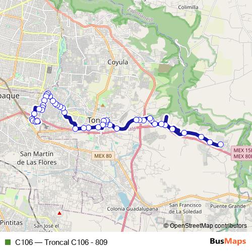 C106 bus Line Map