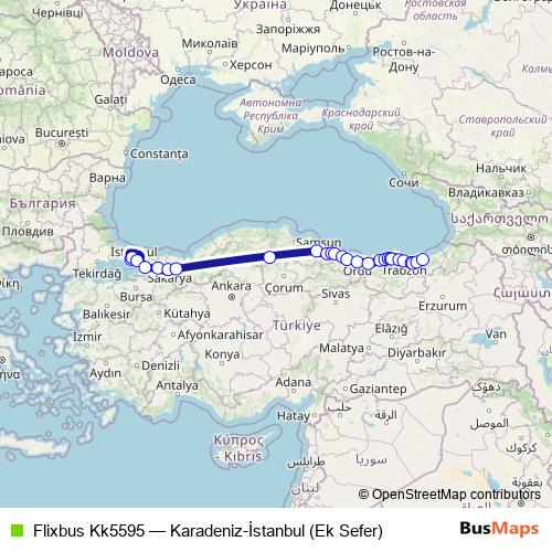 Flixbus Kk5595 bus Line Map