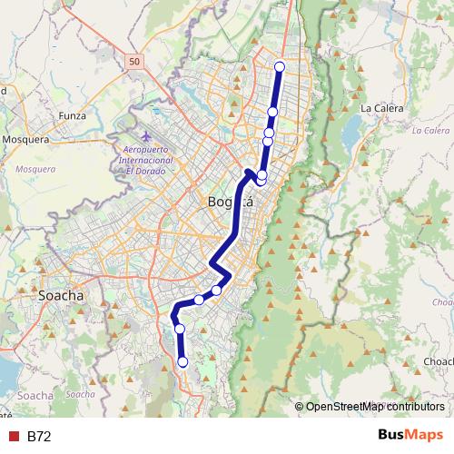 B72 bus Line Map