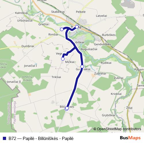 B72 bus Line Map