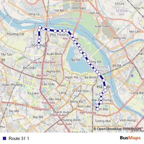 Route 31 1 bus Line Map