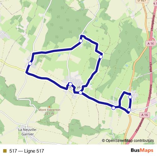 517 bus Line Map
