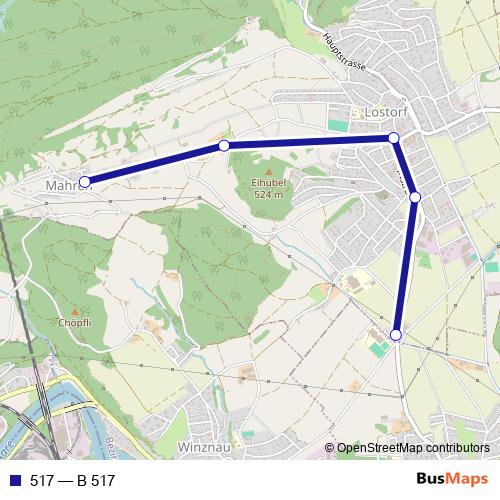 517 bus Line Map