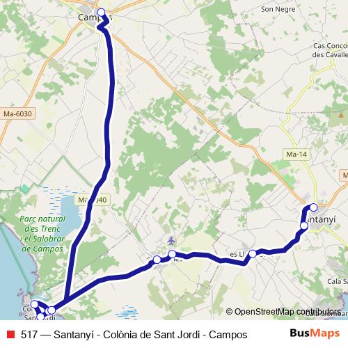 517 bus Line Map
