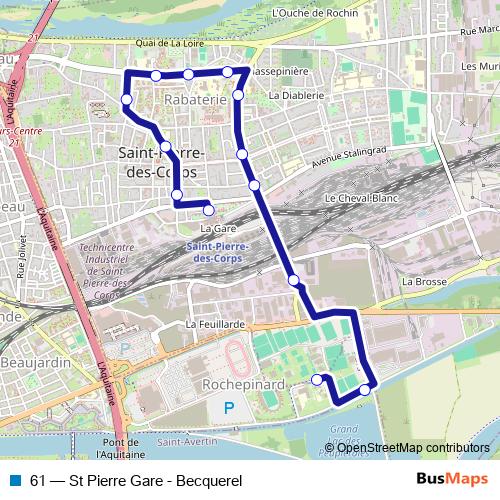 61 bus Line Map
