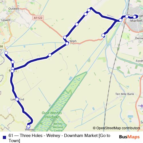 61 bus Line Map