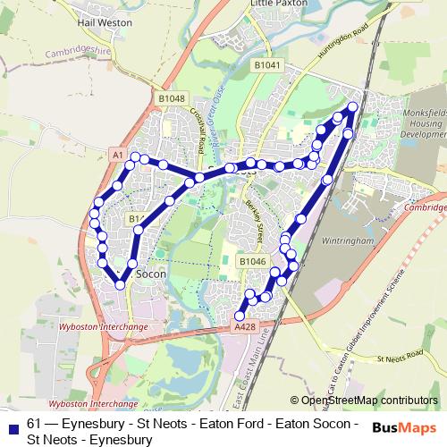 61 bus Line Map