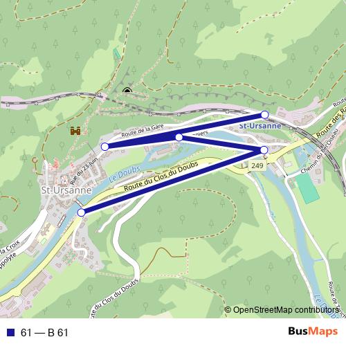 61 bus Line Map