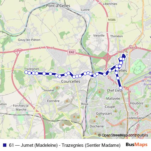 61 bus Line Map