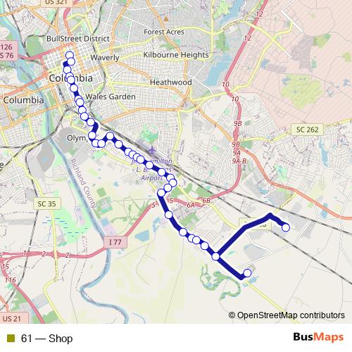 61 bus Line Map