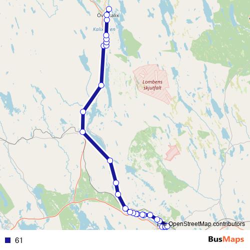 61 bus Line Map