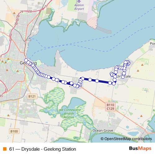 61 bus Line Map