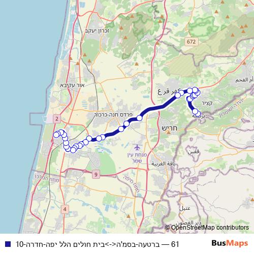 61 bus Line Map