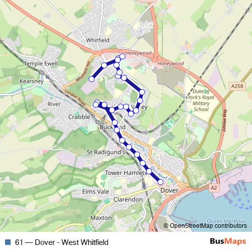 61 bus Line Map