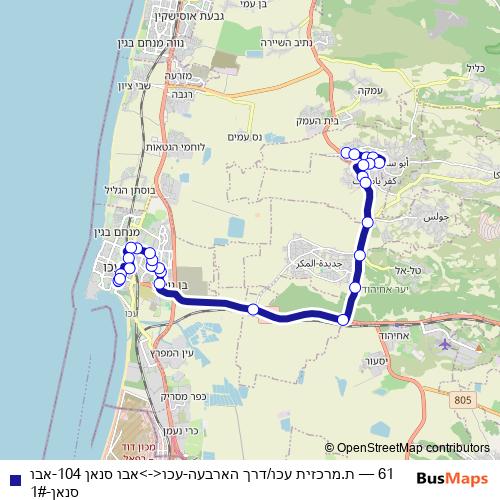 61 bus Line Map