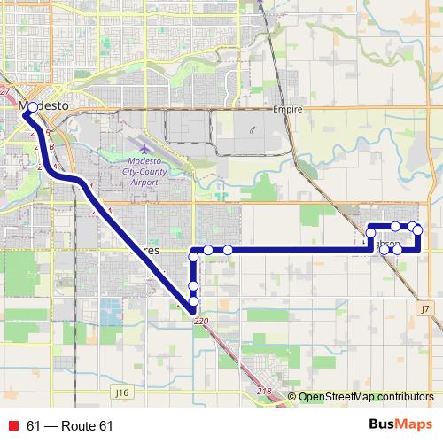 61 bus Line Map