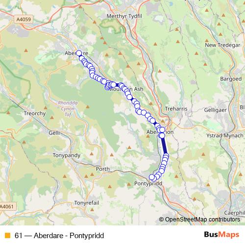 61 bus Line Map