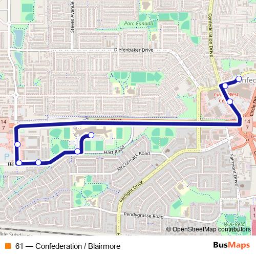 61 bus Line Map