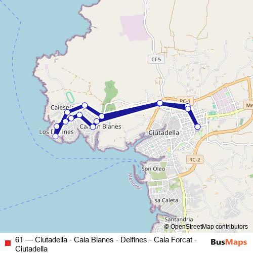 61 bus Line Map