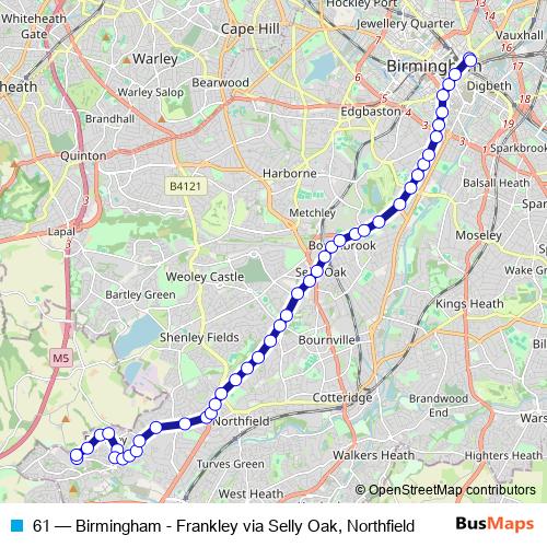 61 bus Line Map