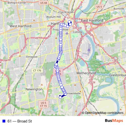 61 bus Line Map