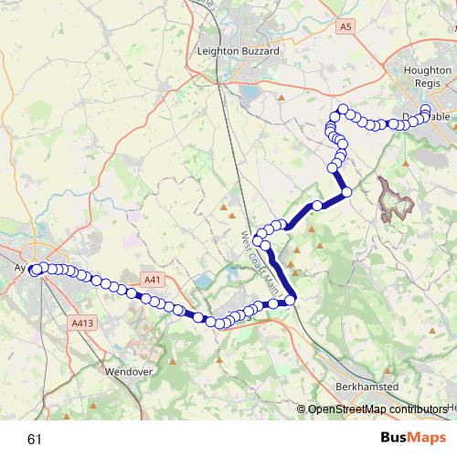 61 bus Line Map