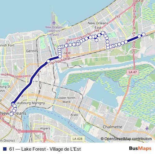 61 bus Line Map