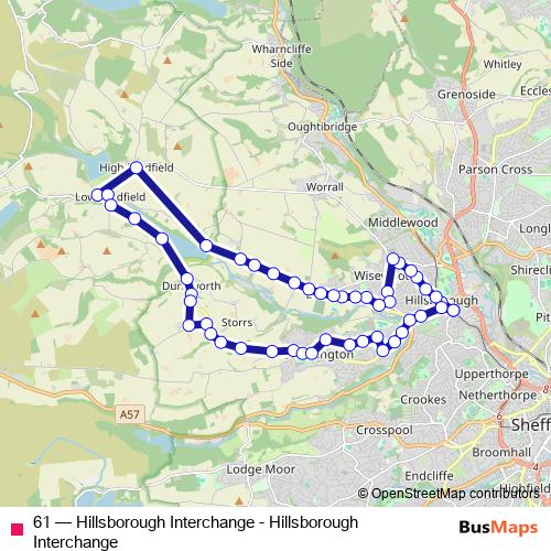 61 bus Line Map