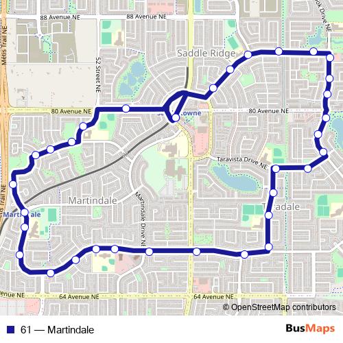 61 bus Line Map