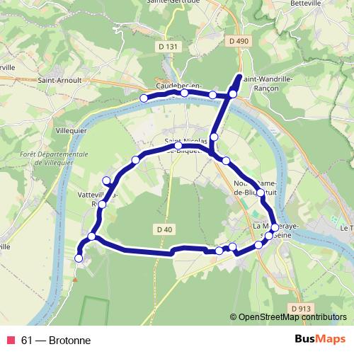 61 bus Line Map
