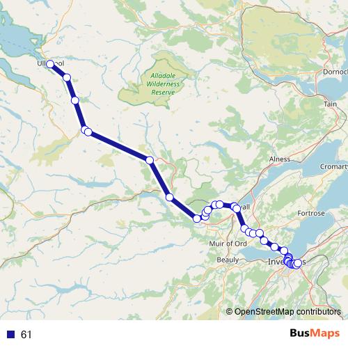 61 bus Line Map