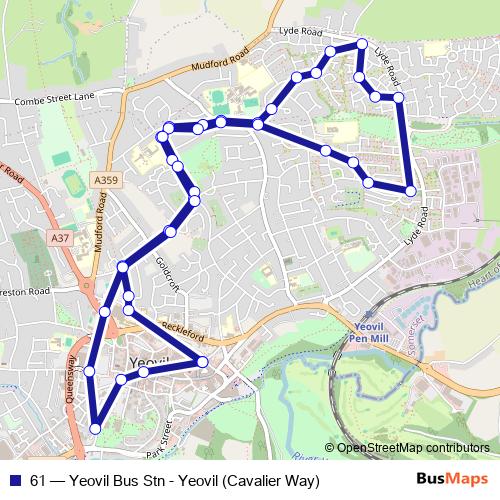 61 bus Line Map