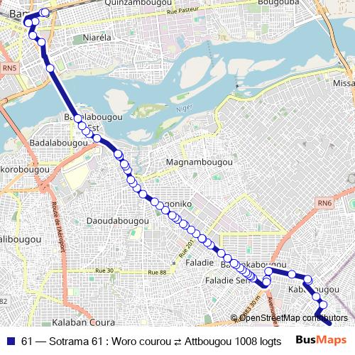 61 bus Line Map