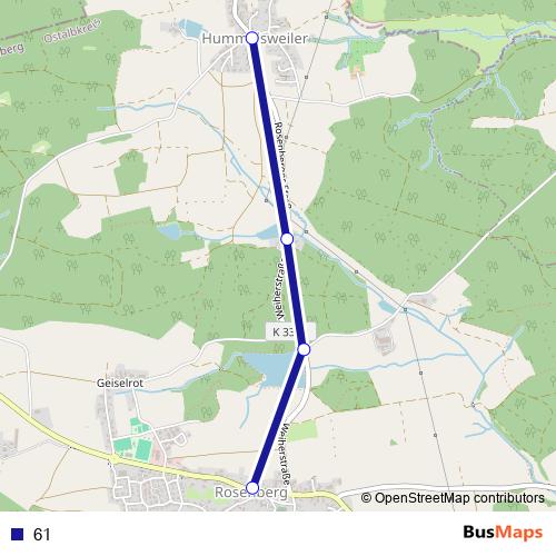 61 bus Line Map