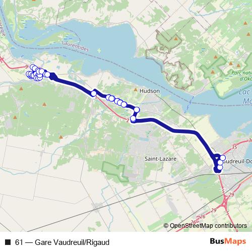 61 bus Line Map