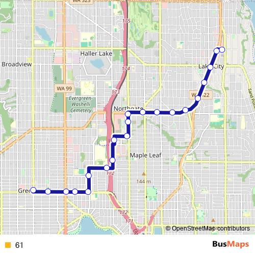 61 bus Line Map
