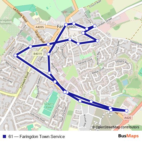 61 bus Line Map