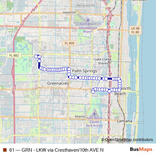 61 bus Line Map