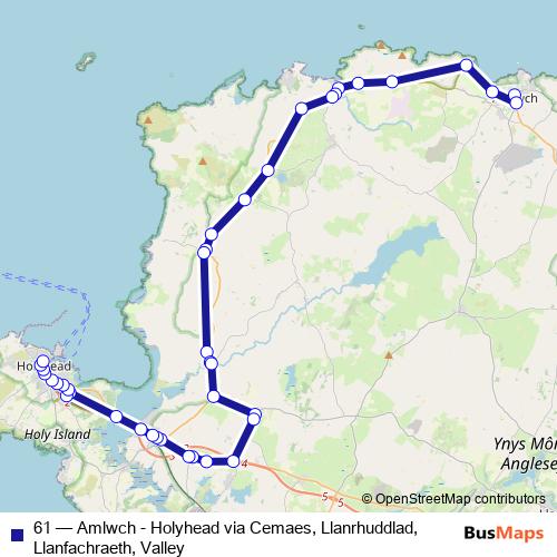 61 bus Line Map