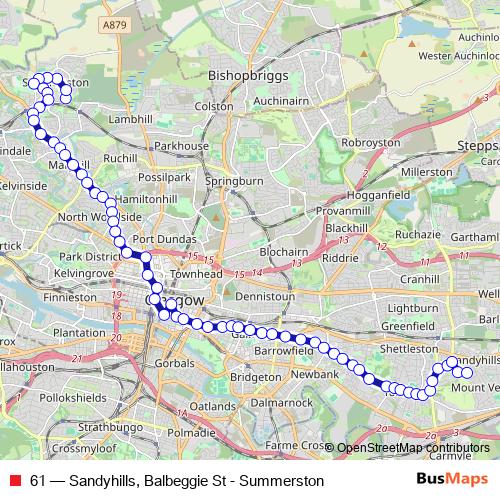 61 bus Line Map