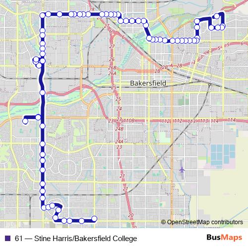 61 bus Line Map