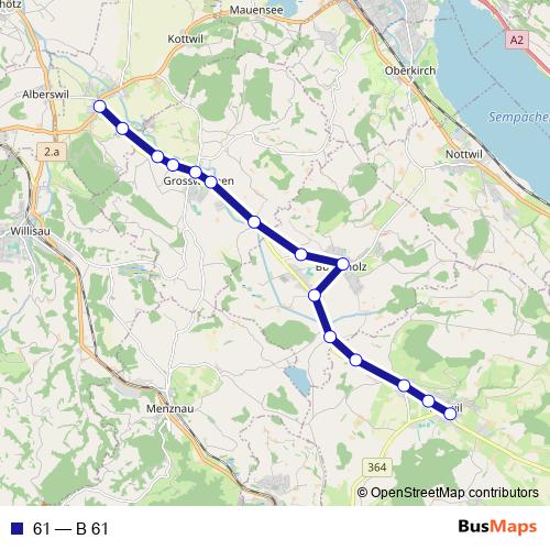 61 bus Line Map