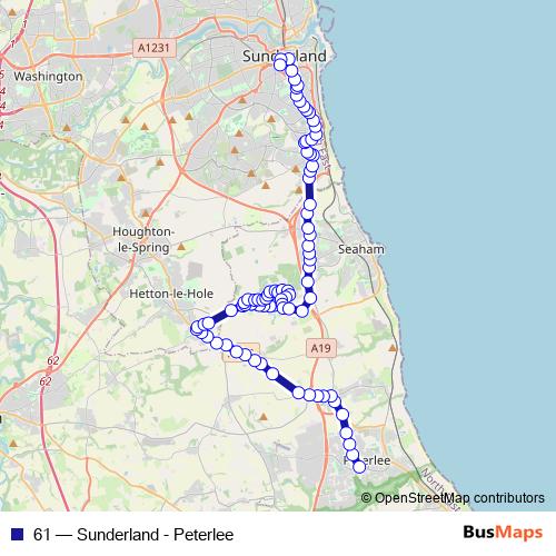 61 bus Line Map