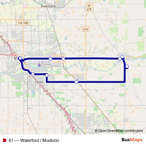 61 bus Line Map