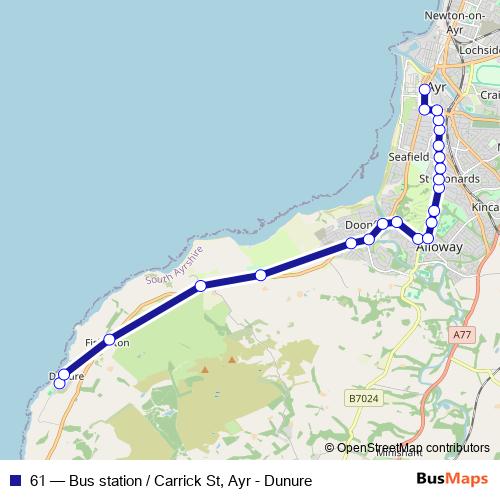 61 bus Line Map