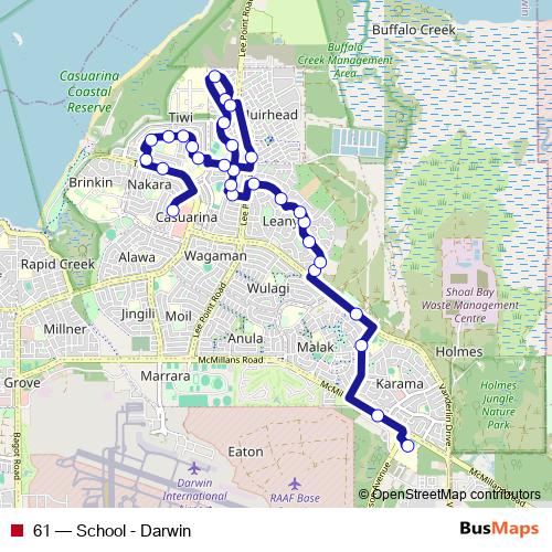 61 bus Line Map