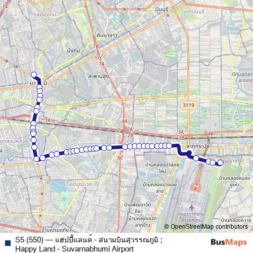 S5 (550) bus Line Map