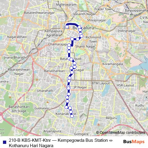 210-B KBS-KMT-Ktnr bus Line Map