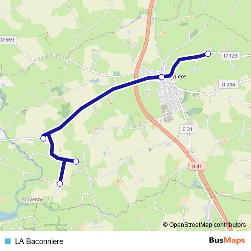 LA Baconniere bus Line Map