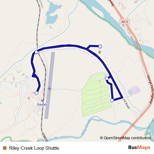 Riley Creek Loop Shuttle bus Line Map